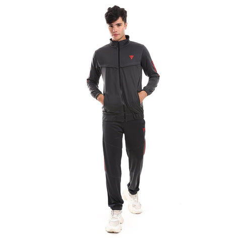 Men's Training Suit with Front Pockets, Three-Stripe Detail
