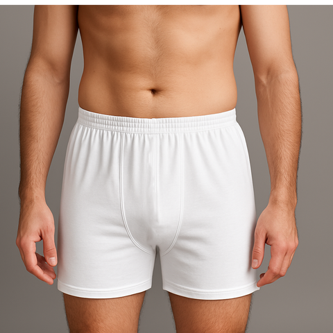 Men's Cotton Underwear Shorts – White