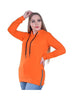 Casual Basic Hoodie With Side Zipper Orange
