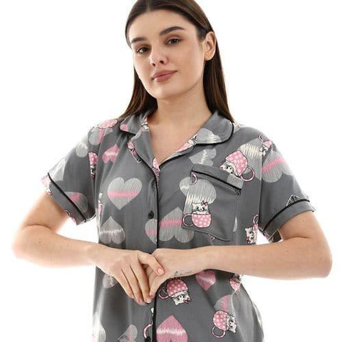Women’s Pajamas with Pants & Button Detail