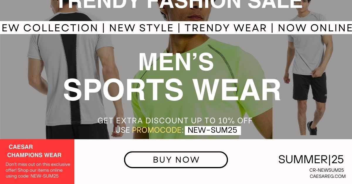 Men's sports t-shirt, T-shirt and shorts from Caesar – breathable Egyptian men's wear