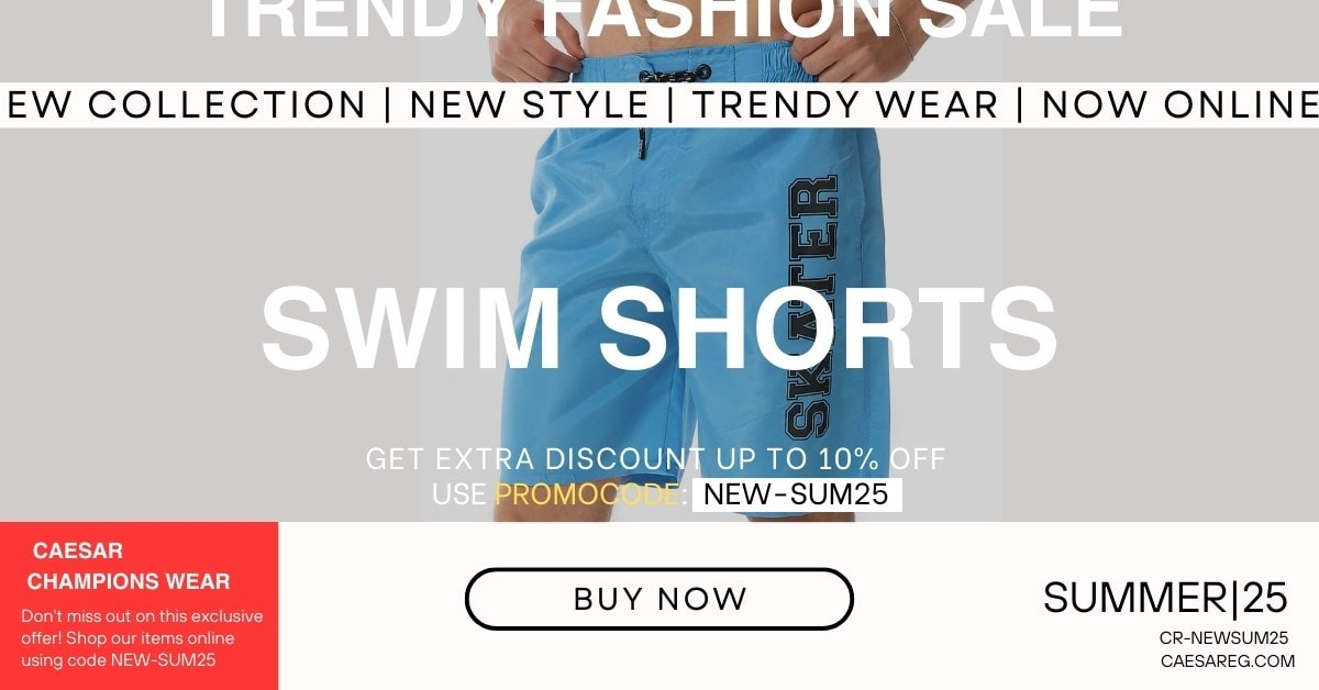 Caesar men’s swimwear – stylish and breathable for summer pool days-شورت سباحة رجالي من Caesar – لبس بحر سريع الجفاف صنع في مصر-