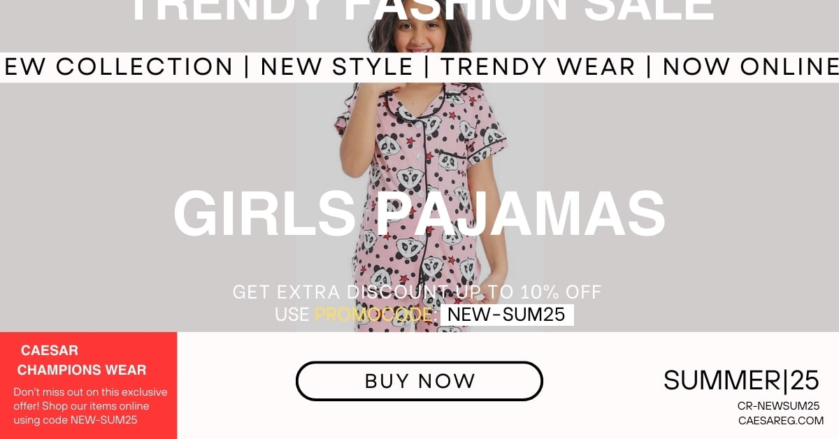 بيجامة قطن بناتي من Caesar -ملابس نوم بناتي من Caesar – بيجاما برسومات لطيفة لصيف الأطفال---girls pajamas Egypt  بيجامات بناتي في مصر  بيجاما أطفال بنات قطن  لبس نوم بناتي القاهرة  بيجامات Caesar أطفال  ملابس نوم بناتي صيفية مصرية