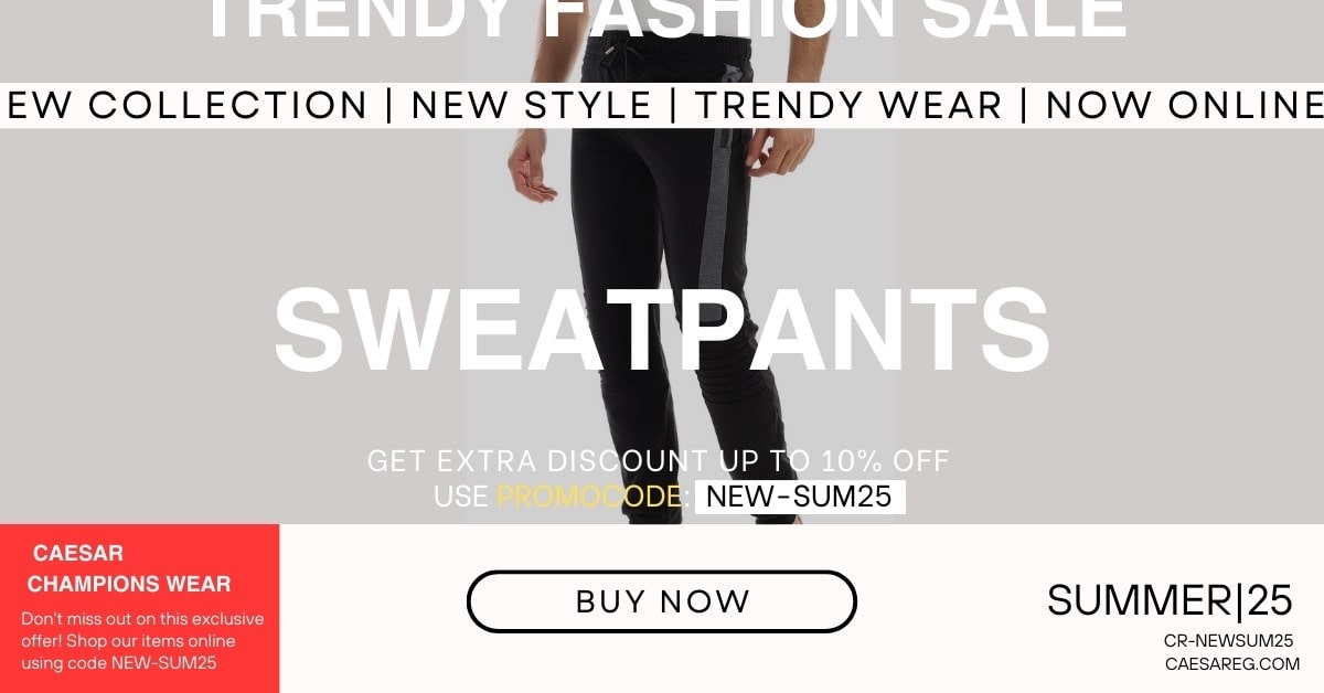 Men’s sweatpants from Caesar – breathable and stylish activewear made in Egypt-Cotton men’s sweatpants by Caesar – relaxed fit for sports and daily wear