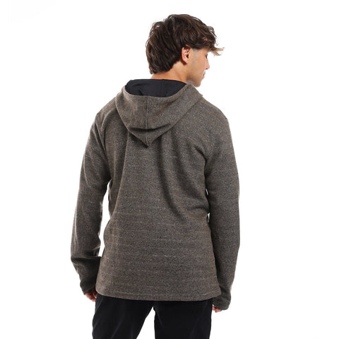 men’s sweatshirt with zipper through &hooded neck