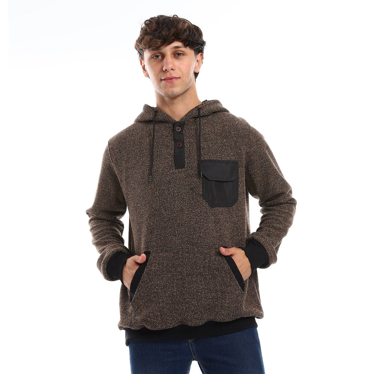 caesar rmens hoodie with buttons