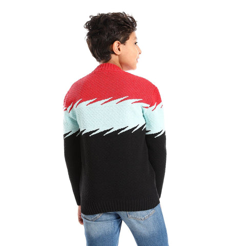 Boys pullover wool with self-knit