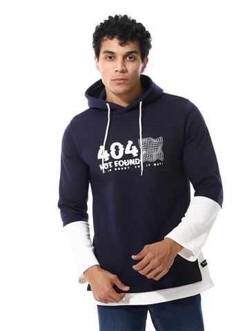 Mens Printed Closed Hoodie