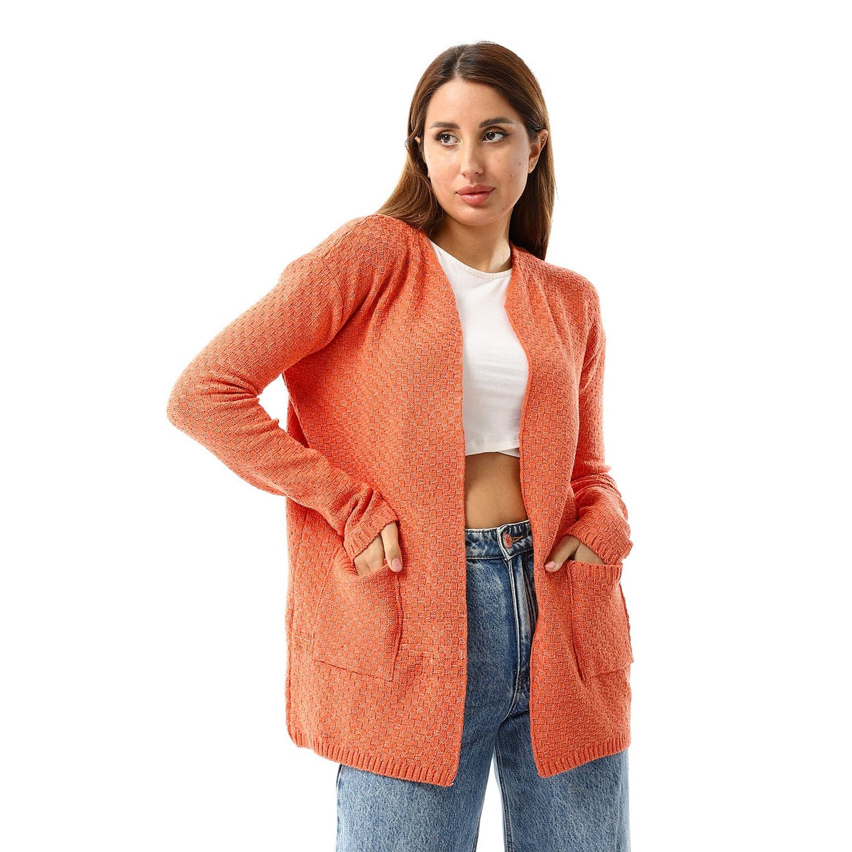 Women's wool open cardigan