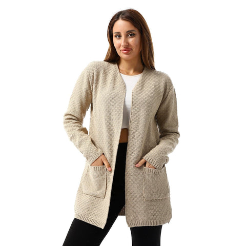 Women's wool open cardigan