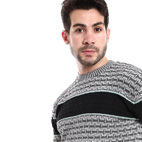 Mens Wool Pullover With Multi Design