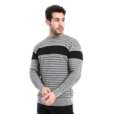 Mens Wool Pullover With Multi Design