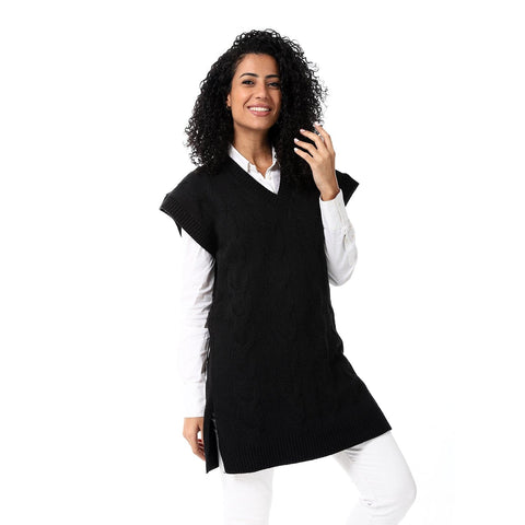 womens wool long vest