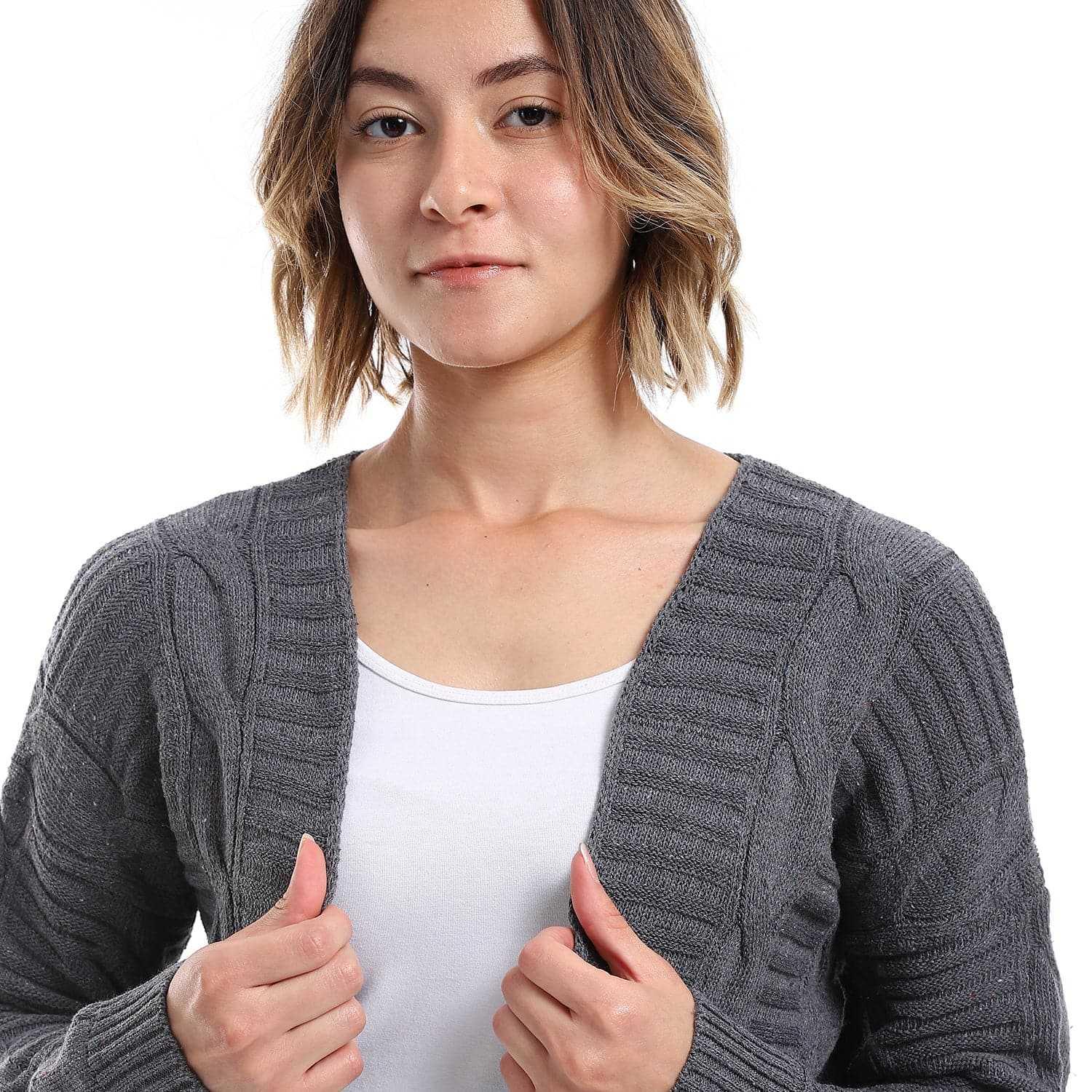 womens wool open cardigan