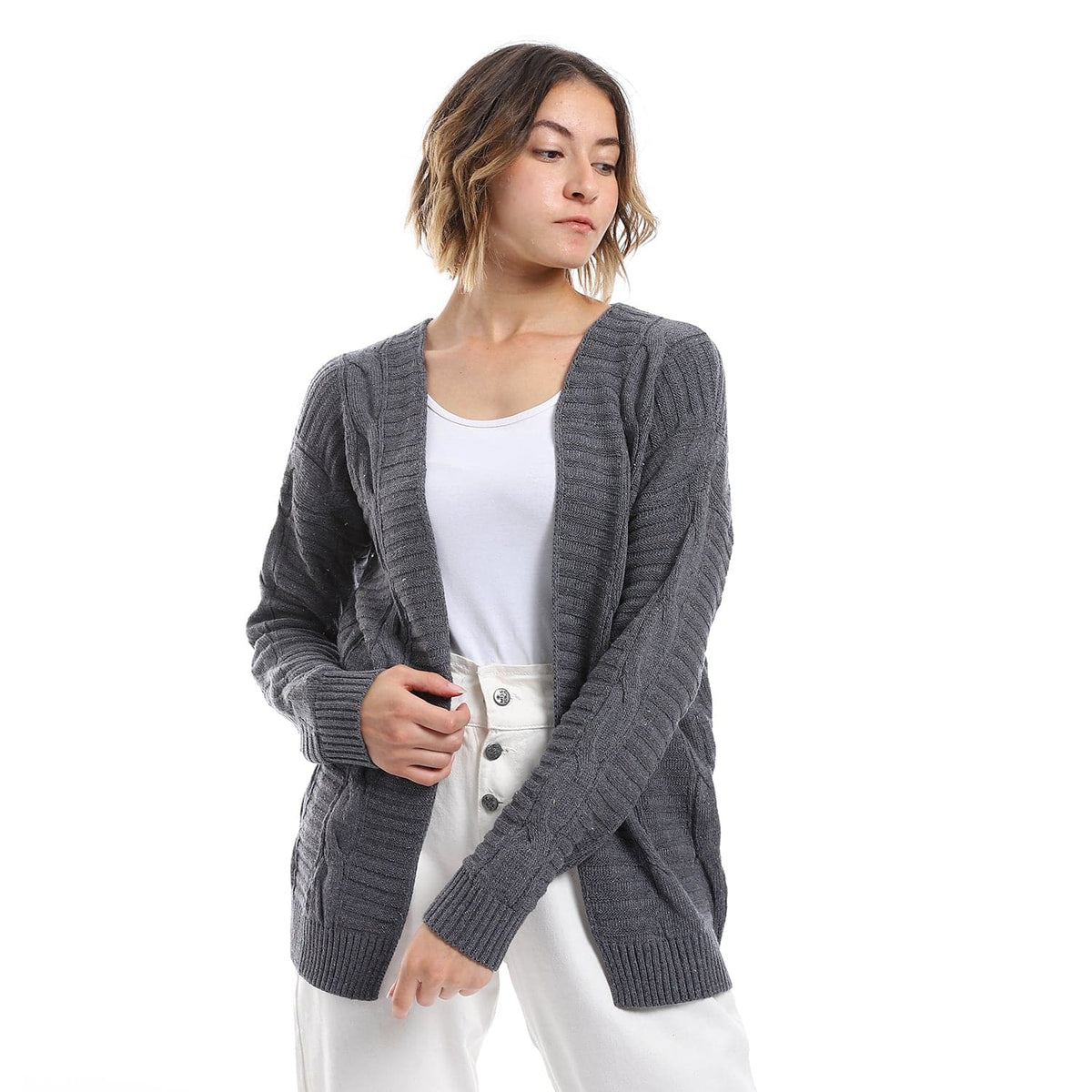 womens wool open cardigan