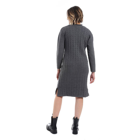 women casual wool short dress