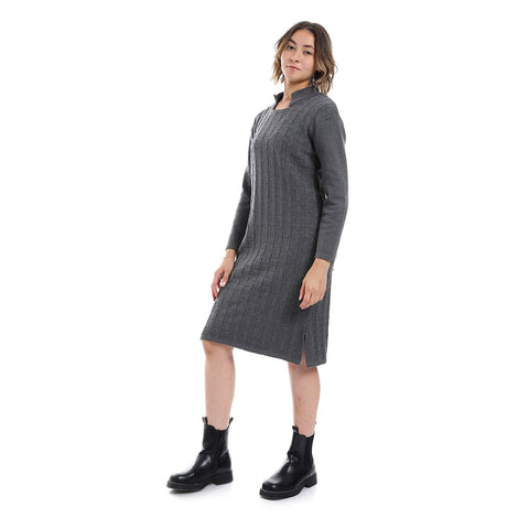 women casual wool short dress