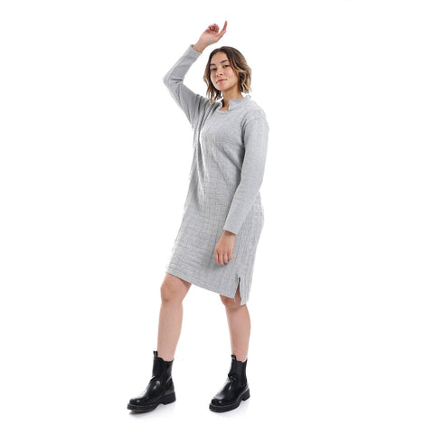 women casual wool short dress