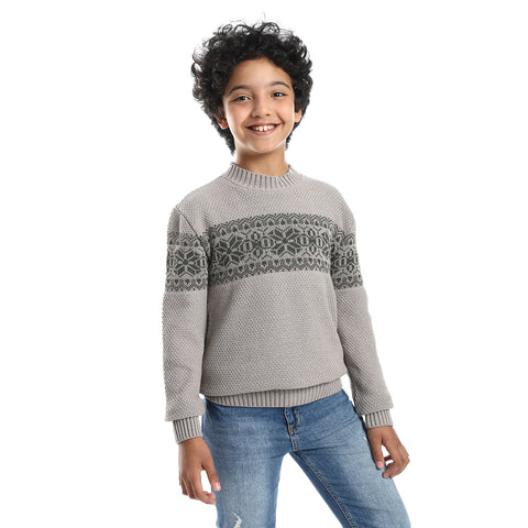 wool boys pullover with multi design