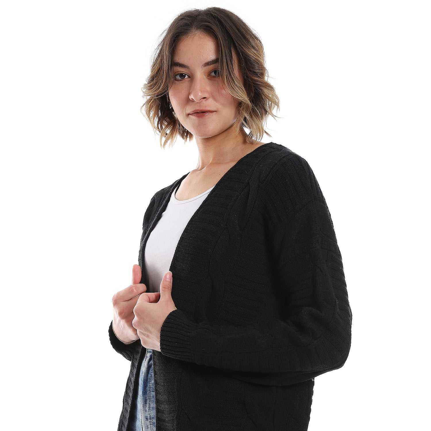 womens wool open cardigan