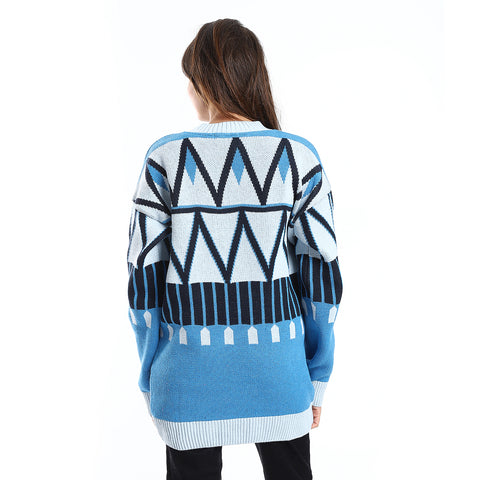 wool women pullover with round neck