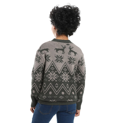 wool boys pullover with multi design