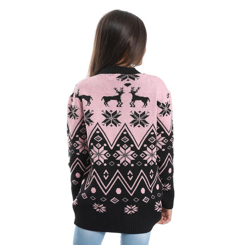 girls wool pullover with mutlicolour design