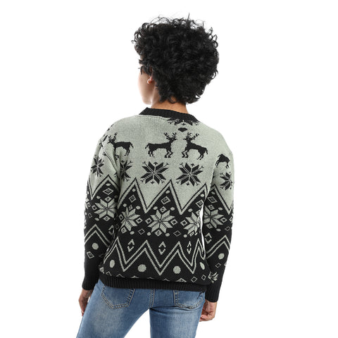 wool boys pullover with multi design