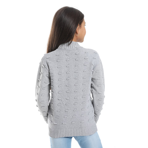 girls wool pullover with plain design