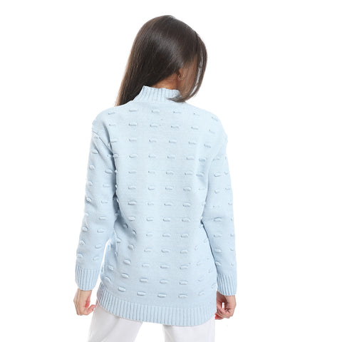 girls wool pullover with plain design