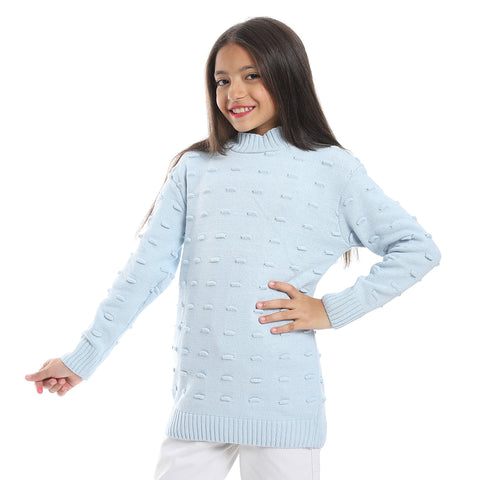 girls wool pullover with plain design