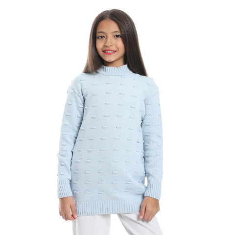 girls wool pullover with plain design