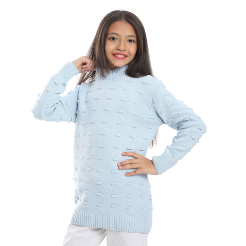 girls wool pullover with plain design