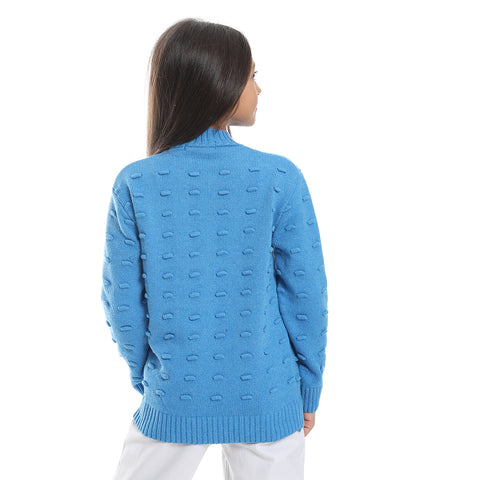 girls wool pullover with plain design