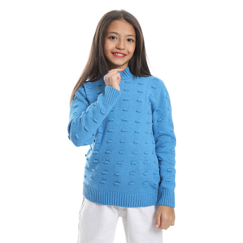 girls wool pullover with plain design