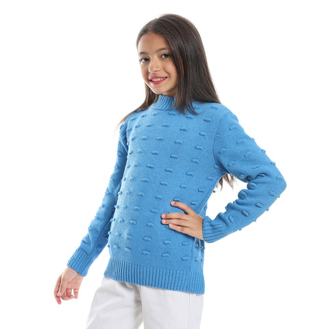 girls wool pullover with plain design