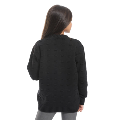 Girls wool pullover with plain design