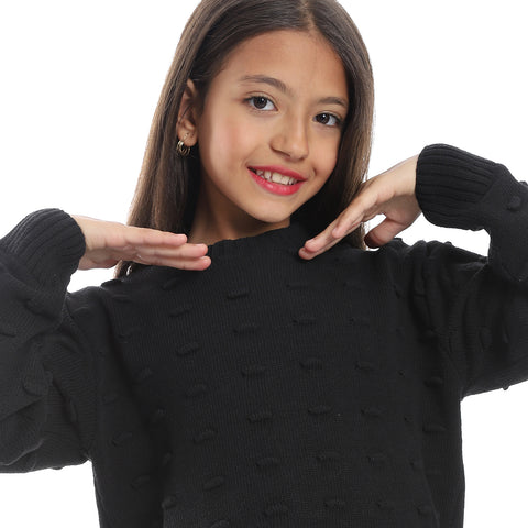 Girls wool pullover with plain design