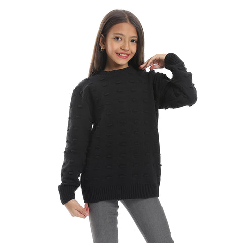 Girls wool pullover with plain design