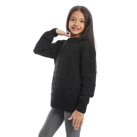 Girls wool pullover with plain design