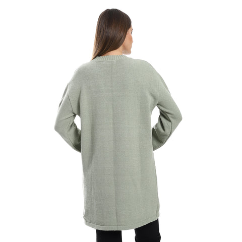 wool women pullover with round neck