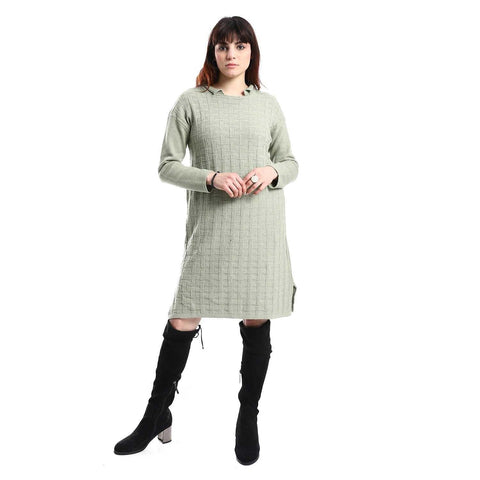 women casual wool short dress