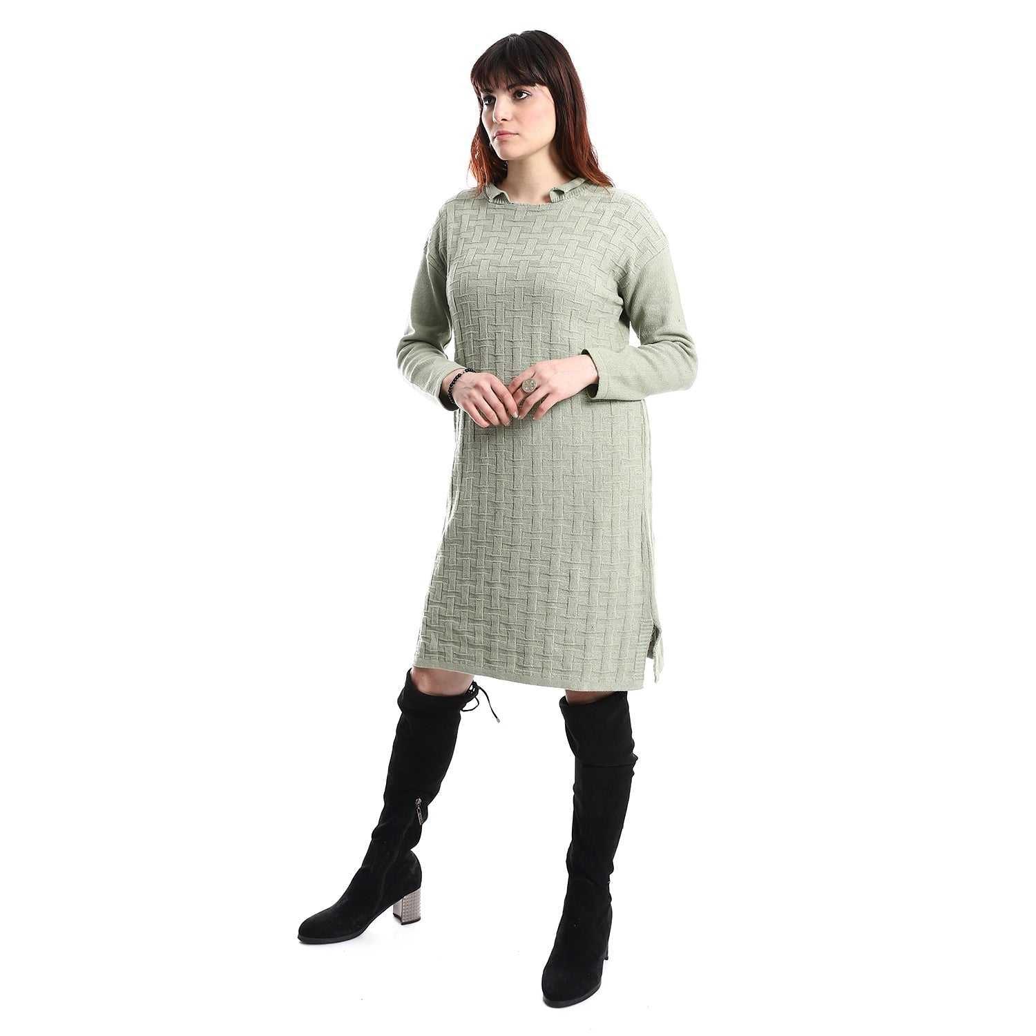 women casual wool short dress