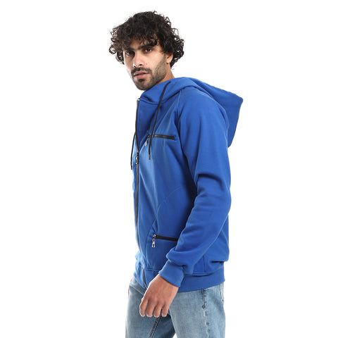 Mens Front Pockets Zipped Hoodie