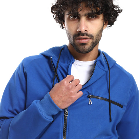 Mens Front Pockets Zipped Hoodie