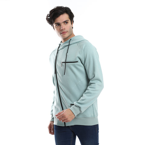 Mens Front Pockets Zipped Hoodie