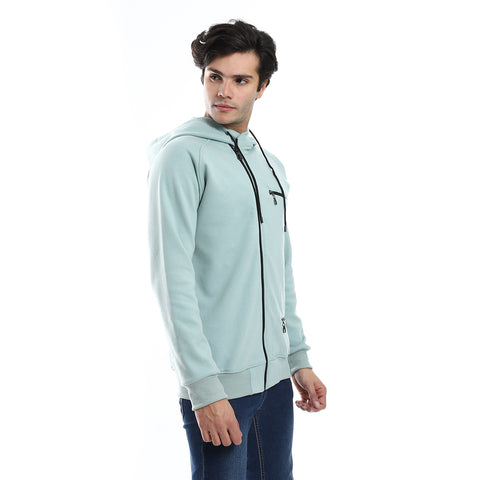 Mens Front Pockets Zipped Hoodie