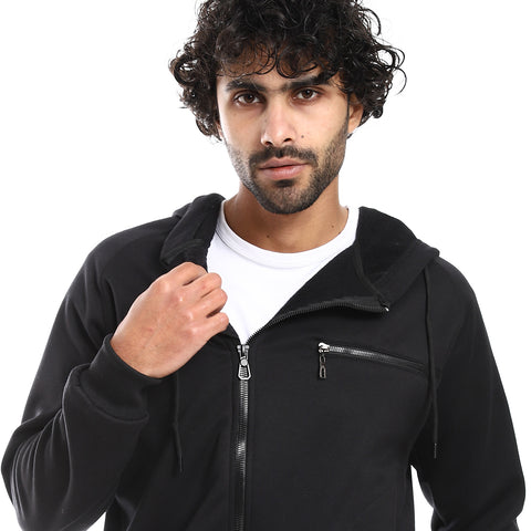 Mens Front Pockets Zipped Hoodie