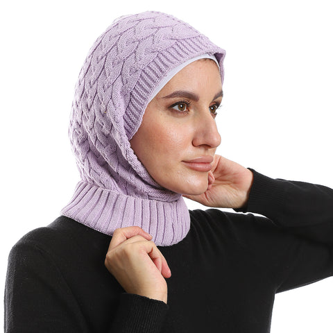 Women Wool Scarves-lightpurple