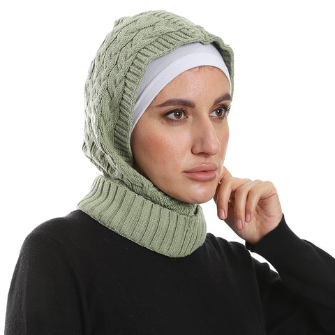 Women Wool Scarves-mentgreen